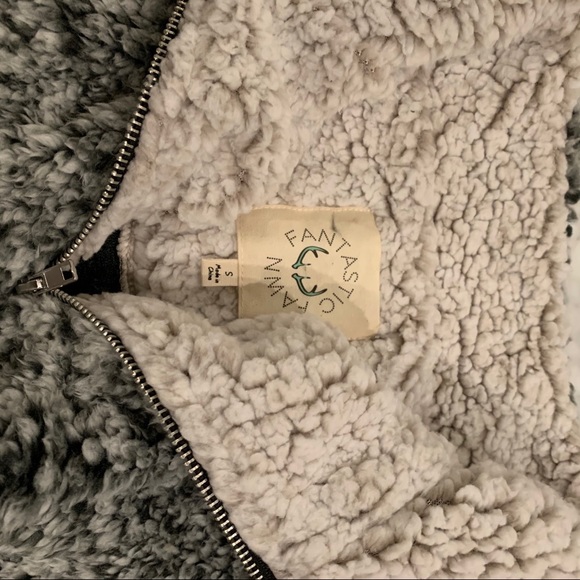 Cecile Charcoal Taupe Sherpa Pullover Sweater - Picture 5 of 6